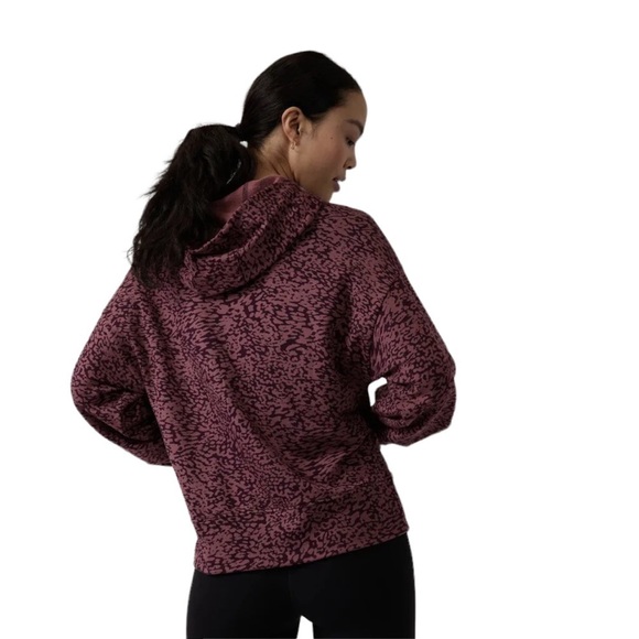 ATHLETA Balance Hoodie Ocelot Spot Twany Rose Sweatshirt Plus Size Nwot - Picture 3 of 14